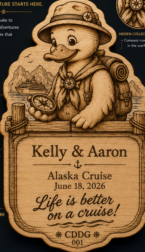 Explorer Duck natural wood keepsake mockup